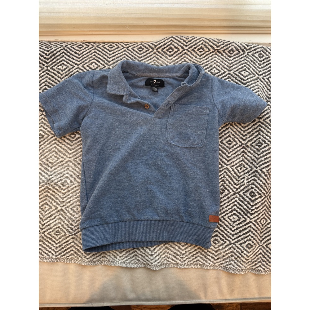7 For All Mankind Kids Blue Polo Shirt Size 5